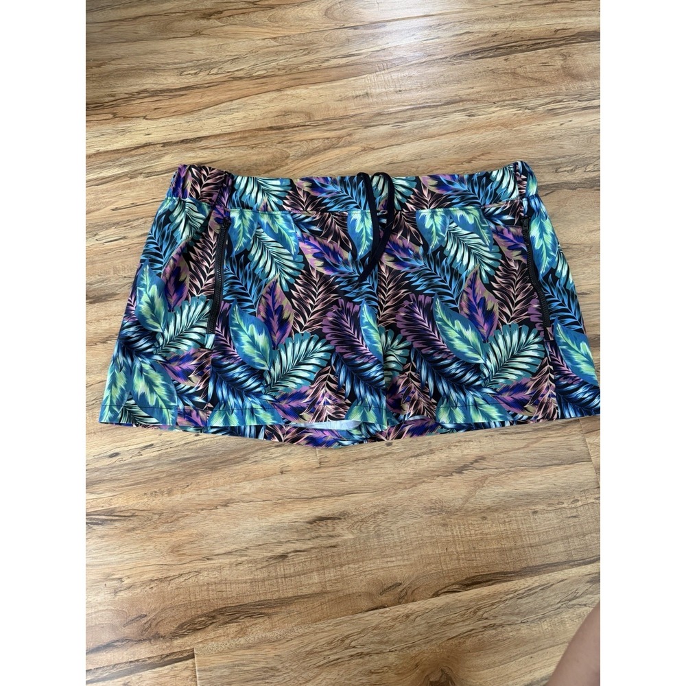 Reel Legends Adventure Shorts‎ XL Tropical Palm Leaf Print Blue Purple Swim Hike